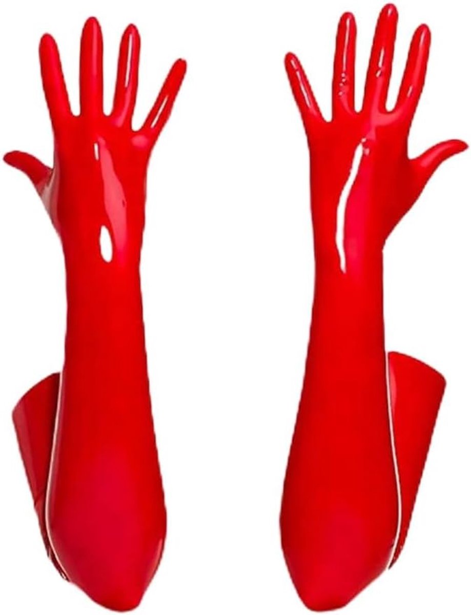Handschoenen Stretchy Faux Lederen Voor Dagelijks Kostuum Opera Party Avond Shirred Elleboog Handschoenen Cosplay Bruiloft