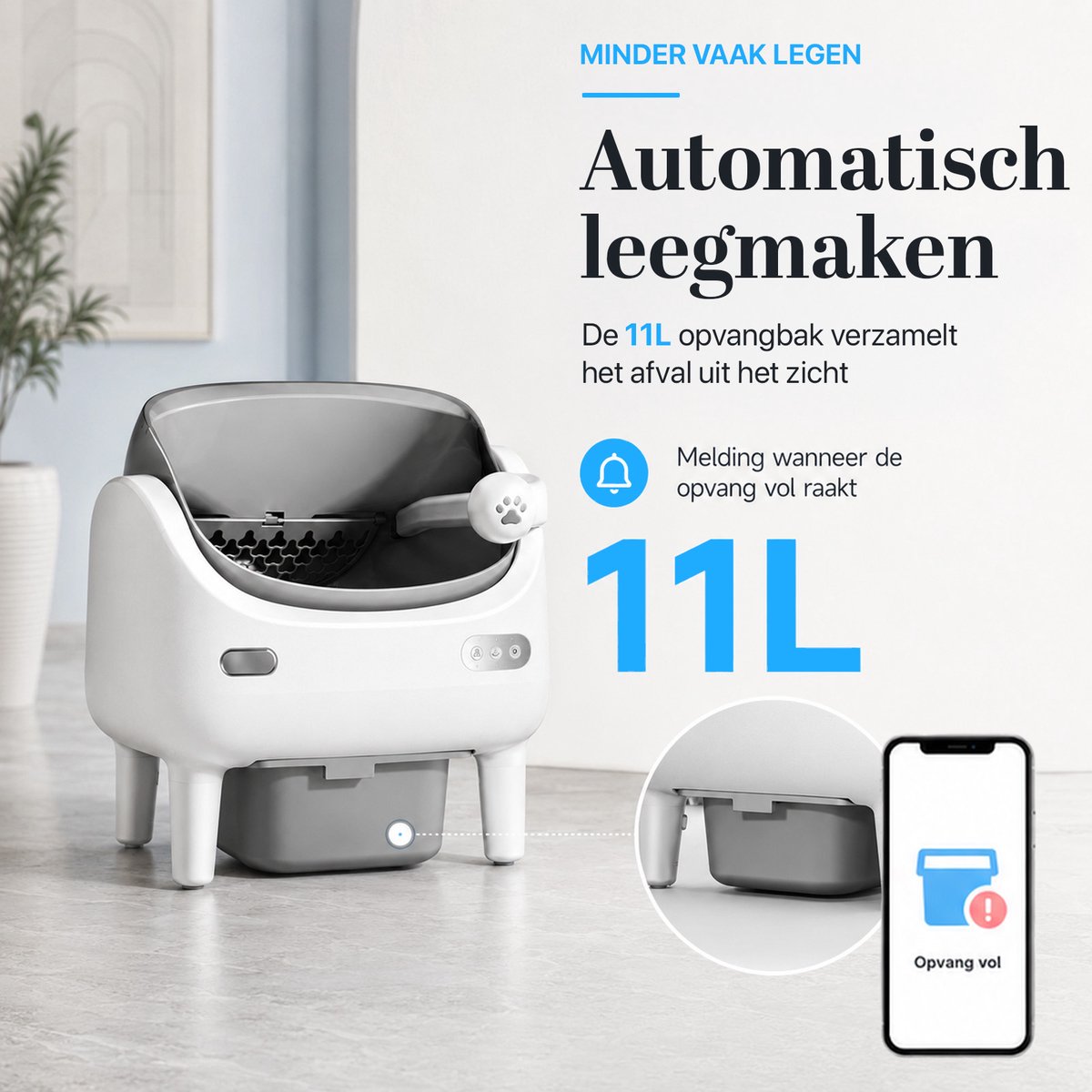 SwayTosh Purrfecture Open Air – Automatische Kattenbak – Met App En UV Desinfectie – 80 Liter Boven Open – 2026 – Zelfreinigende Kattenbak XXL – Geurvrij En Extra Hygiënisch – Elektrische Kattenbak – Incl. Mat En 3 Rollen Opvangzakjes thumbnail 6