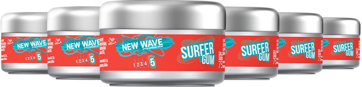 6x Wella New Wave Ultimate Effect Surfer Gum 75 ml