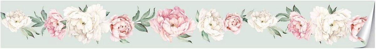 Behangrand Afpelbaar Plakband Muurrand Sticker Thuis Plafond Decor Randstrip Behangrand voor Badkamer Woonkamer Keuken Roze Roos 15x300cm