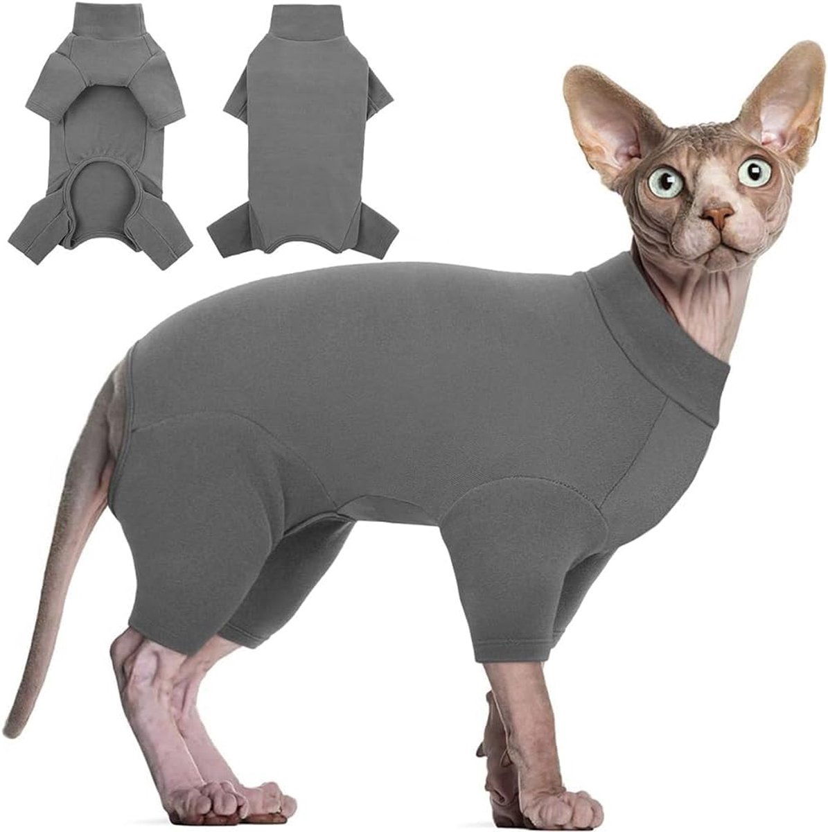 Herstelpak Voor Kat en Hond Vierpotige Onesie Herstelkleding Huisdier Recovery Suit Beschermpak Kalmerend Shirt Postoperatieve Kleding Voor Katten en Kleine Honden Maat S