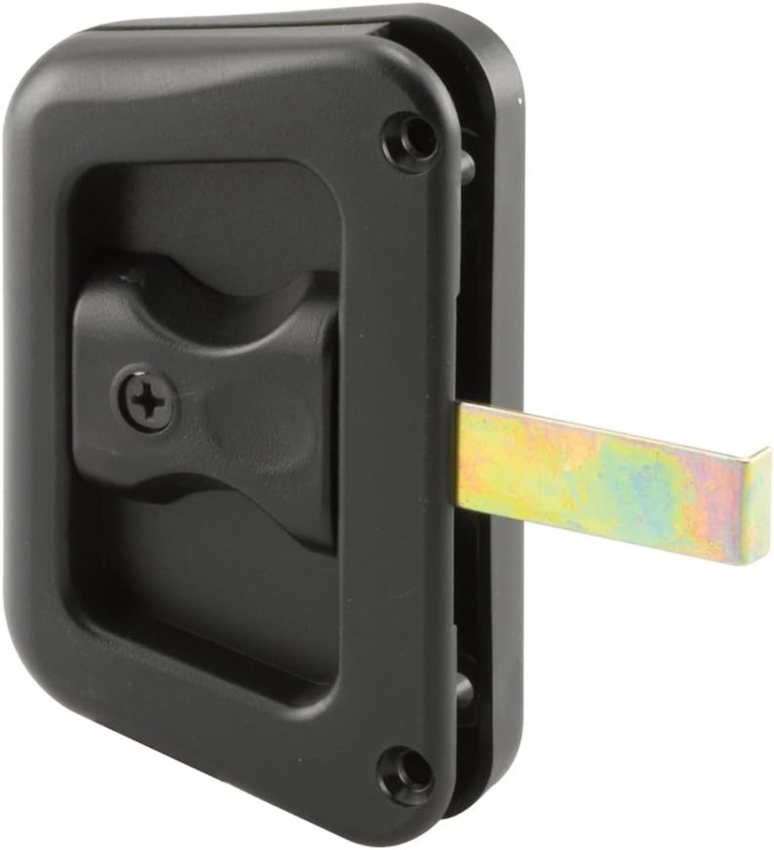 187 Schuifscherm Deurvergrendeling en Trek, 3-13/16" L X 2-1/2" W, Kunststof, Zwart