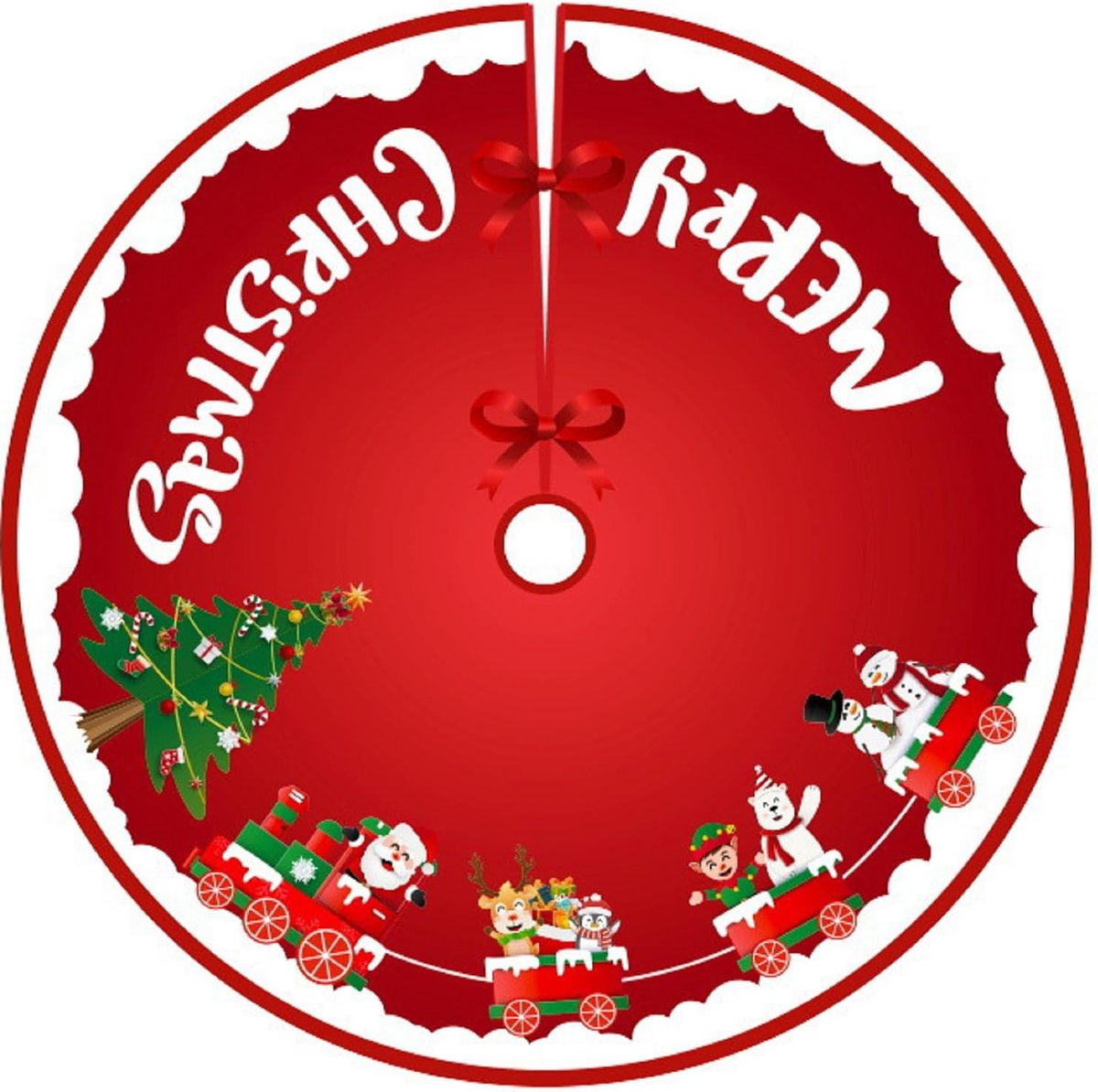 Rond 120cm/47inch kerstboom deken rok boomdeken kerstboomdeken rond dennenboom deken kerstboom, kerstboom tapijt dennenboom kerstboomrok(02)