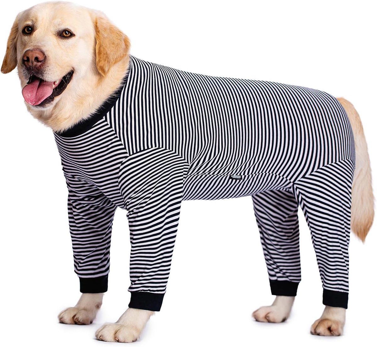 Hondenbody met pijpjes voor grote en middelgrote honden, operatie-body, na castratie, met ritssluiting, eendelig, likbescherming, hondenhalsband, alternatief voor kraag