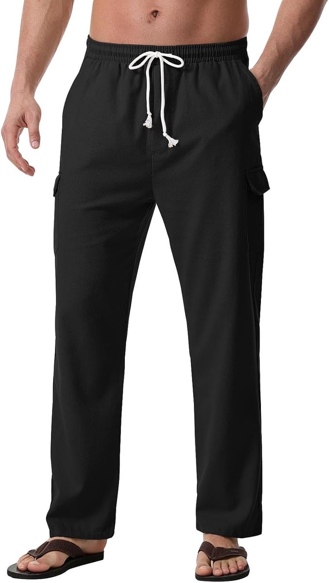 broek voor heren, lichtgewicht yogabroek, elastische taille, rechte benen, casual broek