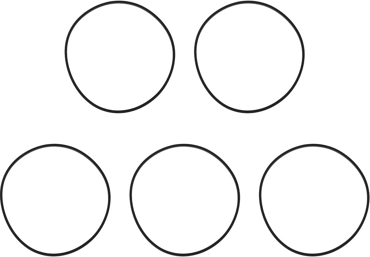 Cassettebandje 60mm - rubber - voor tape spelers - 5 stuks - vervangingsonderdeel