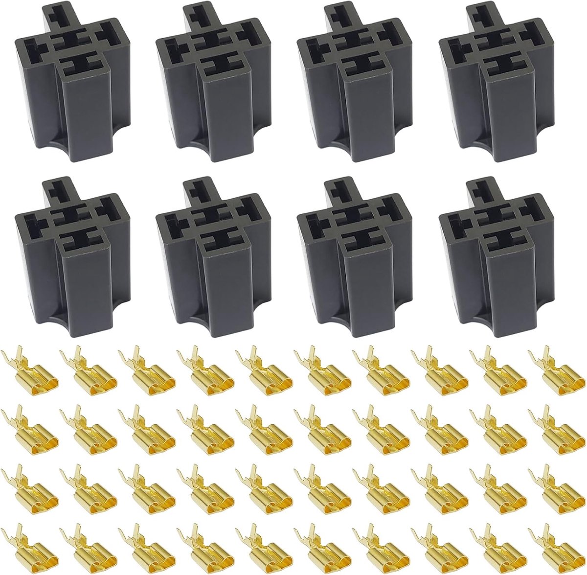 Relaishouder Set 8 Stuks - 6.3mm Terminals - 4 Pin en 5 Pin - 10A 12V/24V - Voor Vervanging van Relais Socket
