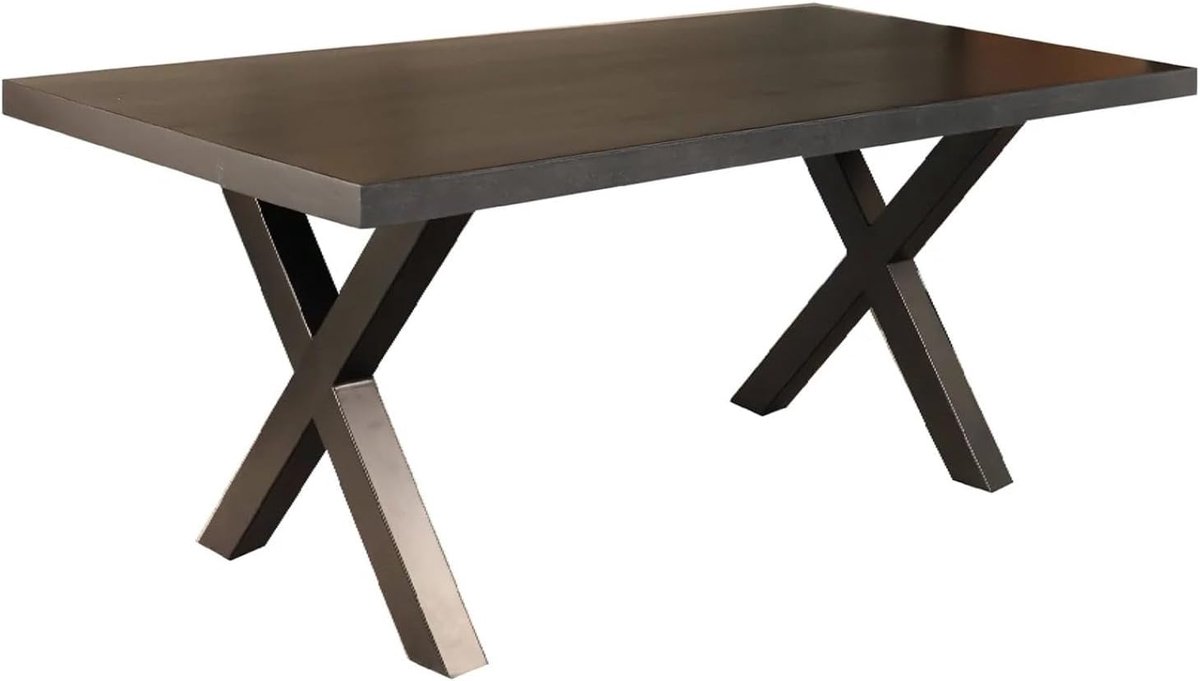Eettafel Zeno rechthoekig 200cm zwart mangohout langwerpige tafel