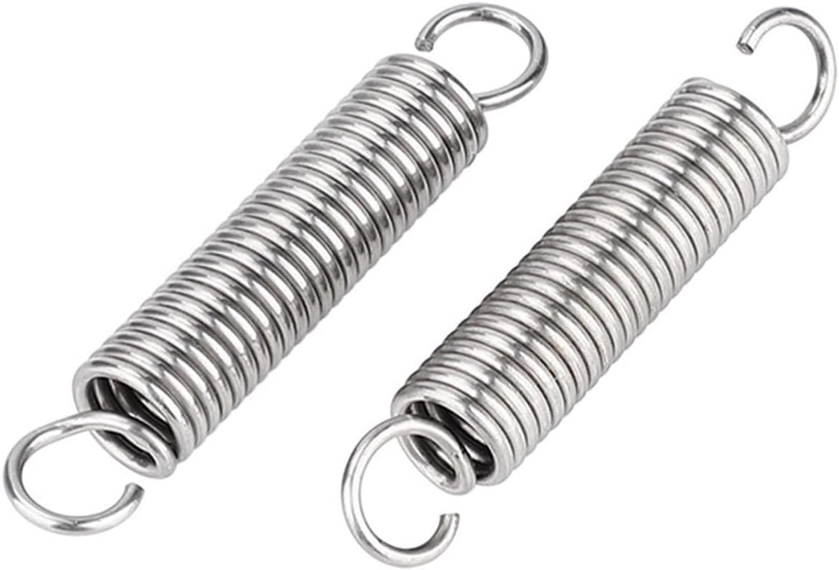 2 stuks roestvrijstalen trekveer, trekveren met haken voor elektronica, huishoudelijke apparaten, meubels, 2,5 x 18 x 90 mm