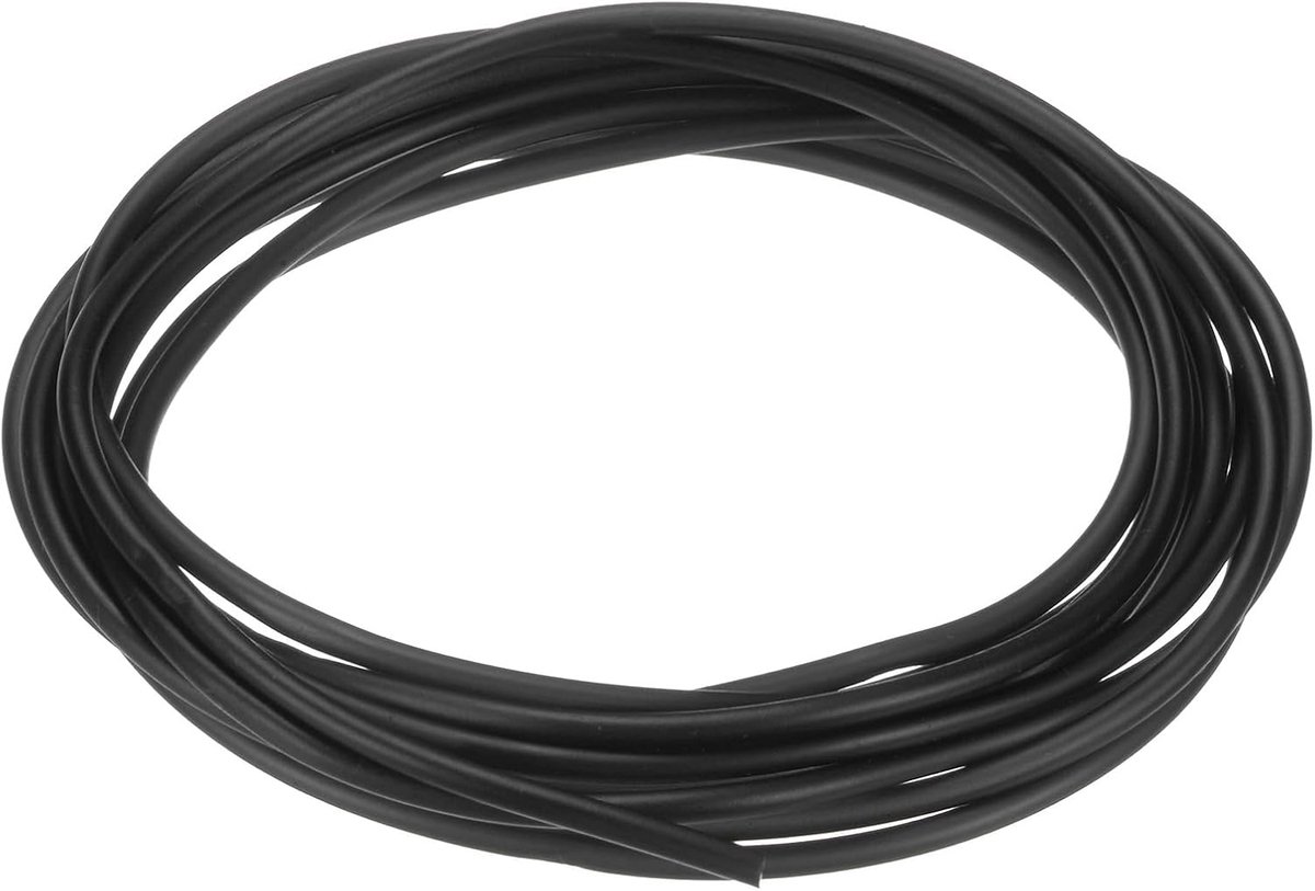 Natuurlijke latex rubberen buis, 1/16 inch [1,6 mm] ID x 1/8 inch [3,2 mm] buitenlengte latex slang buis voor thuis/laboratorium/sport, zeer elastische bandbuizen [zwart]
