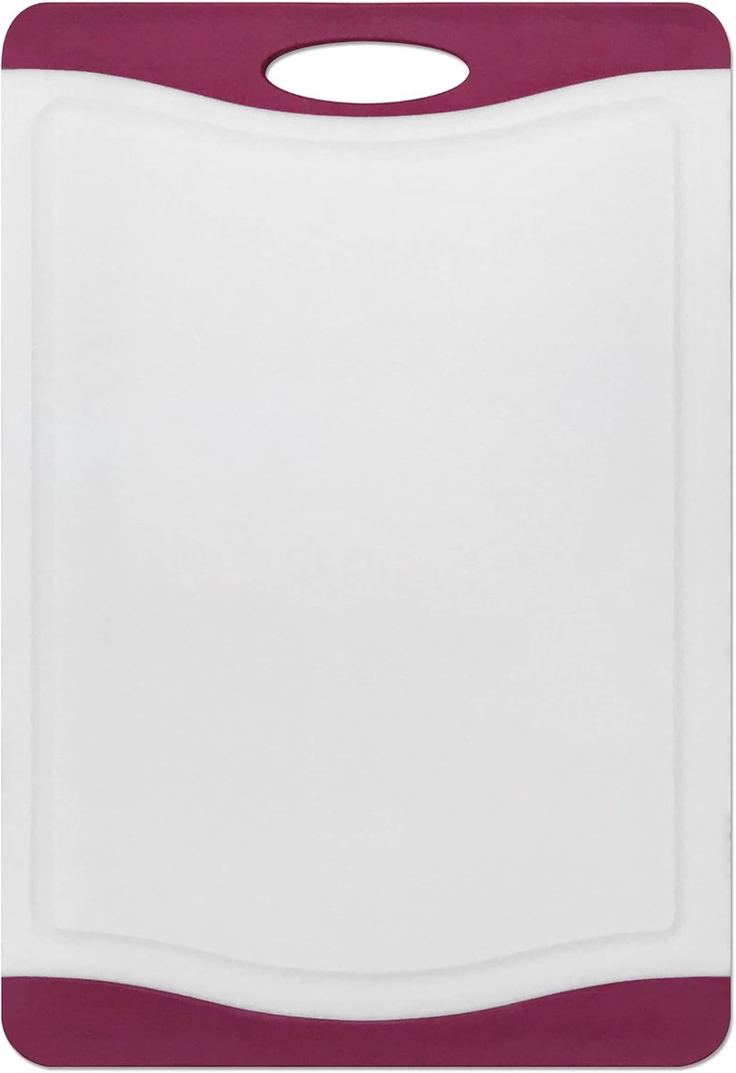 House Snijplank, kunststof, 44.5 x 30.5 cm, met saprand, wit/rood