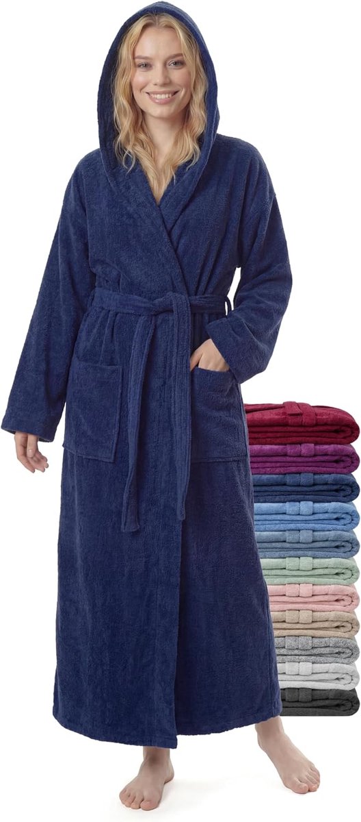 Badjas Enkellang Capuchon 100% Katoen 380 g/m² Sauna Spa