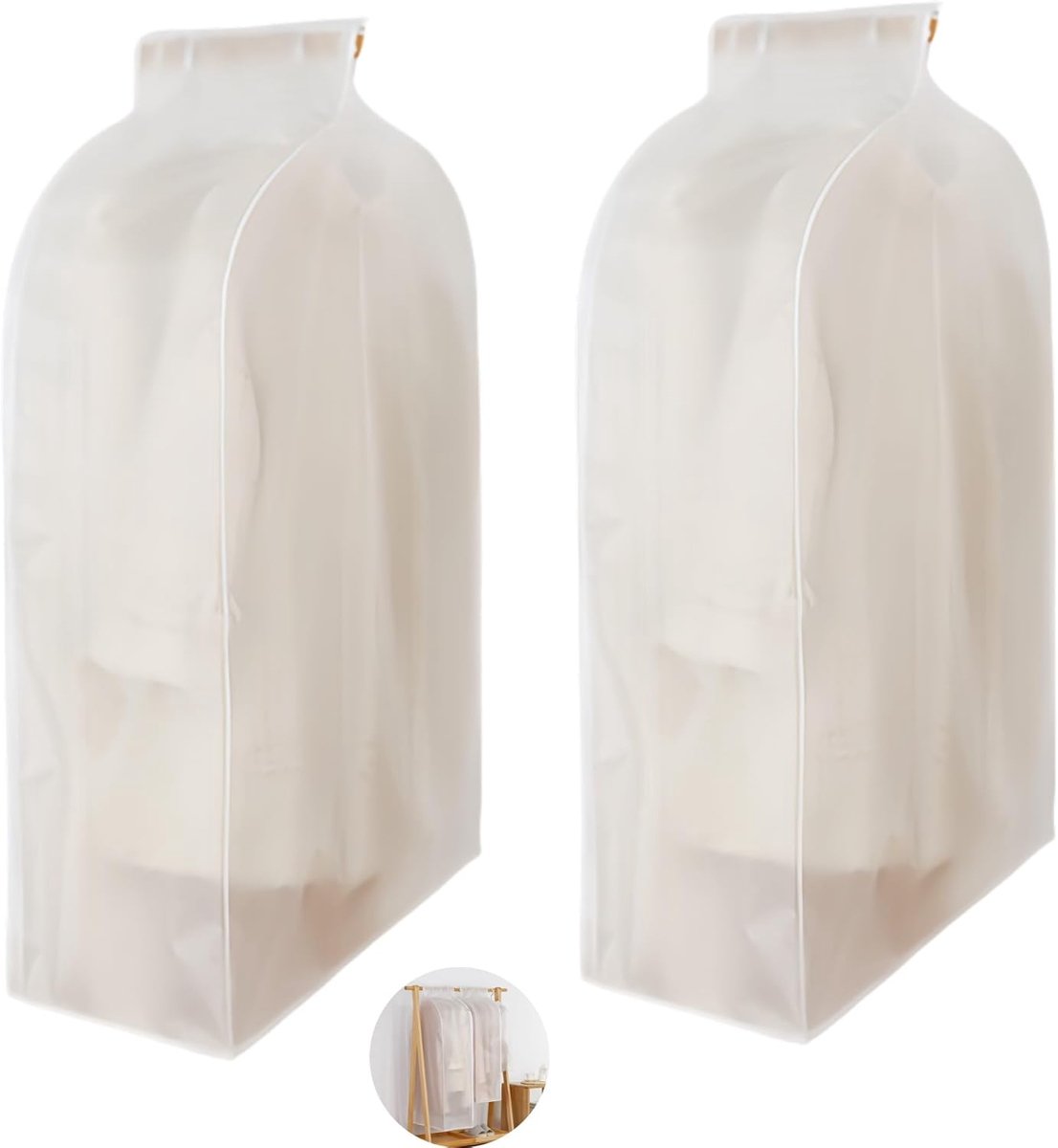 2 STKS Rits Stof Kleding Cover Waterdichte Kleding Opslag Garderobe Pak Tassen Kast Hangers Case Kleding Cover Stofzak Opknoping Organizer 2 STKS