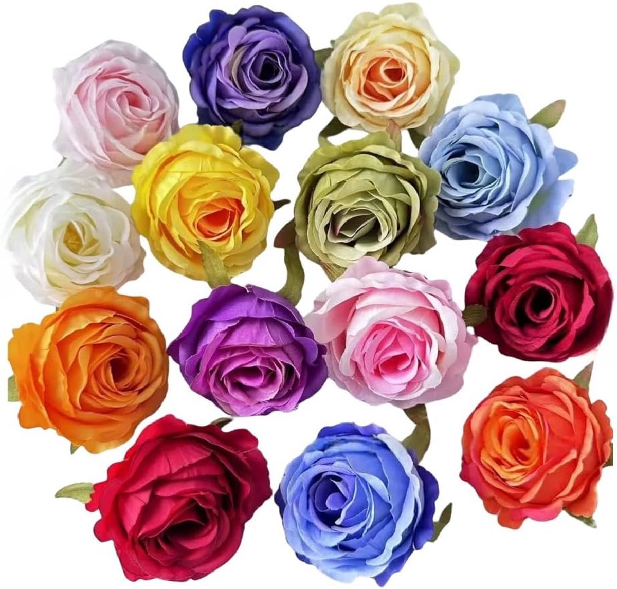 7,5 cm zijden rozenkoppen nepbloemen met krullen, rozen kunstbloemen voor ambachten, nepbloemen in bulk, kunstbloemen voor taartdecoratie, bruiloft, feest, verjaardagskrans, haarspeld doe-het-zelf