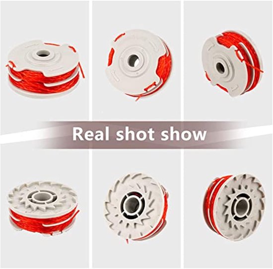 Spoel Lijn, 0,06" Automatische invoer Spoel en Lijnspoelen, Dubbele Lijn Draadtrimmer Weed Eater Spoelen Lijn, for Flymo Fly021 Grastrimmer (6) grasmaaier spoel — afbeelding 4