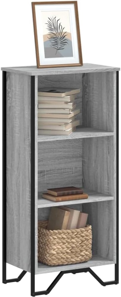 Boekenkast grijs Sonoma 50x31x106 cm houtmateriaal met 3 vakken
