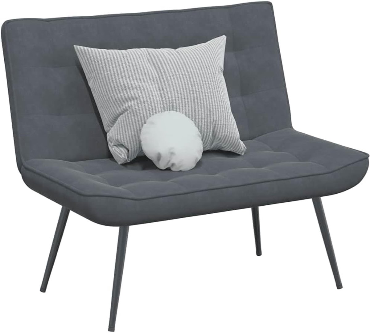 Donkergrijs, 110 x 74 x 84 cm, fluweel, velours, bekleding met comfortabele rugleuning en robuuste metalen standaard, voor woonkamer en kantoor
