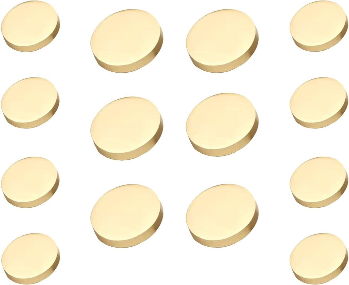 14 stuks metalen platte knoop, 8 stuks x 20 mm en 6 stuks x 25 mm, damespak, wollen jas, knoop, mannelijk jasje, knoop, pak, broek, knoop (mat goud)