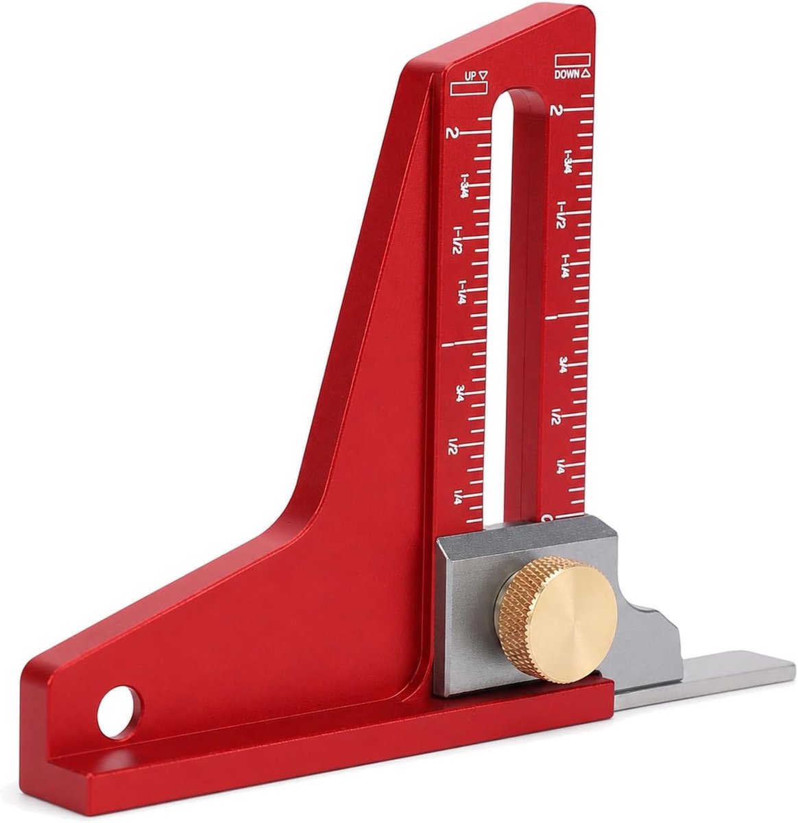 Tafelzaaghoogtemeter, Inch-meetliniaal voor Houtbewerking, Hoogte-instelhulpmiddel met Sterke Magneet (0-2 inch inch)
