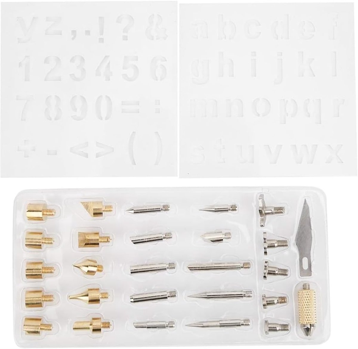 28 stuks pyrografie tip set koper ijzer soldeerpunten kit met adapter