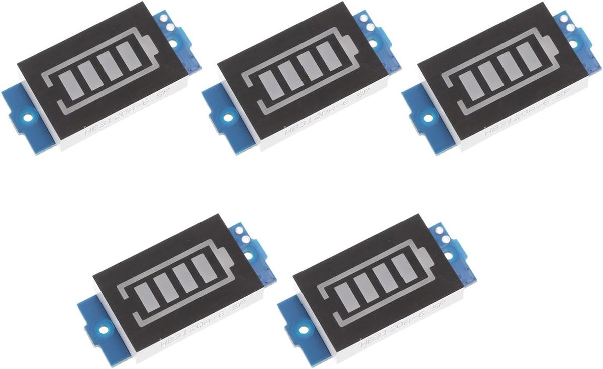 5 stuks Batterijcapaciteit Power Level Indicator Blue Display voor 6S 25.2V 18650 Li-ion batterijen