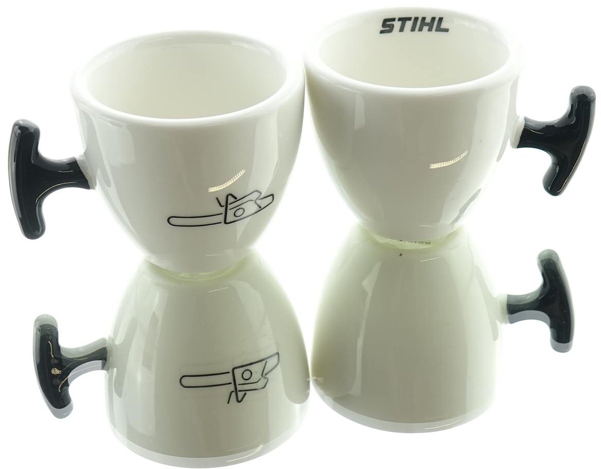 Stihl Espressokopje Wit Zwart Handvat Set van 2