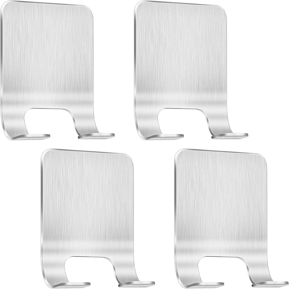 Scheerapparaathouder, douche, 4 stuks, zilveren scheerhouder, douche zonder boren, roestvrijstalen scheerapparaathouder, zelfklevende scheerapparaathanger, douche, geschikt voor deur, muur,