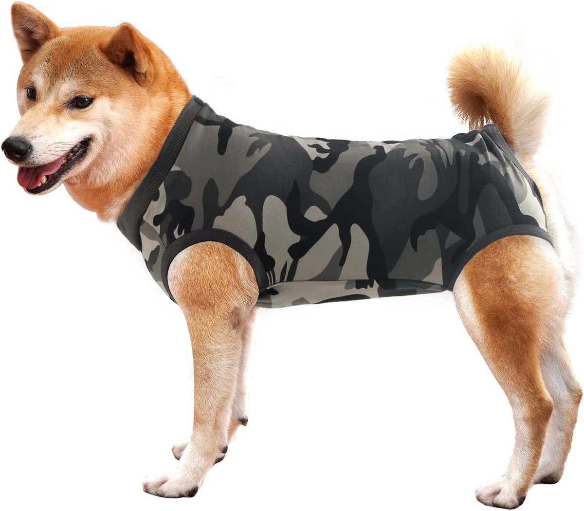 Herstelpak voor honden, buikwondbeschermer voor katten, medische chirurgische kleding voor puppy's, postoperatief vest voor huisdieren, slijtage na operatie, vervanging voor E-halsband en kegel (S, camouflage)