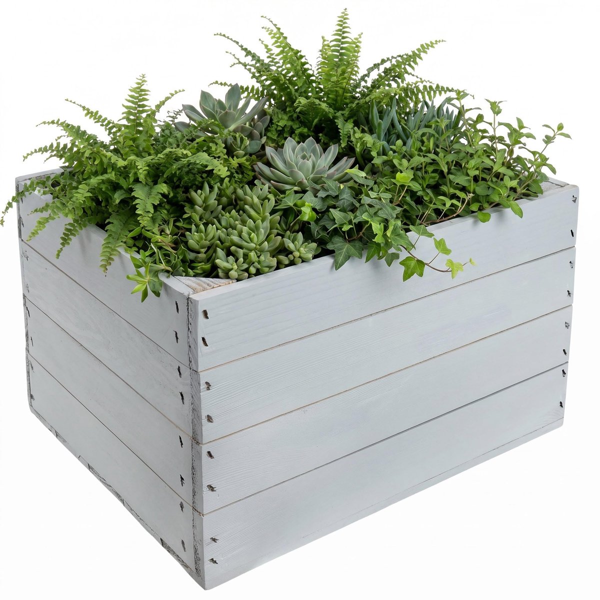 Creative Deco houten decoratiekist, 40 x 30 x 23 cm, Geschuurd, Fruitkist zonder sleuven, wijnkist, appelkist, Perfect als geschenkdoos, speelgoedkist, opbergkist