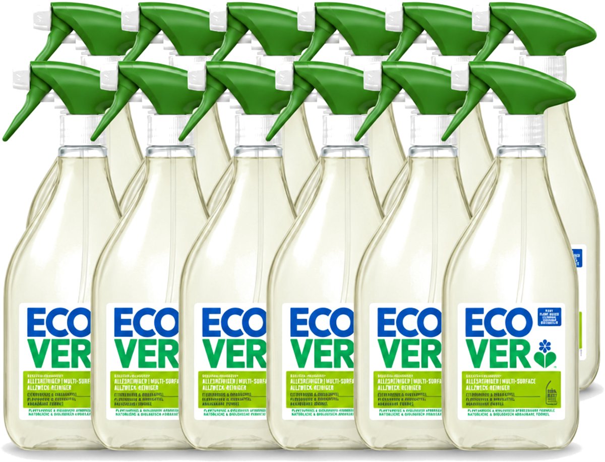 12 x Ecover - Allesreiniger Spray - Citroengras & Sinaasappel - 500 ml - Voordeelverpakking - 12 stuks