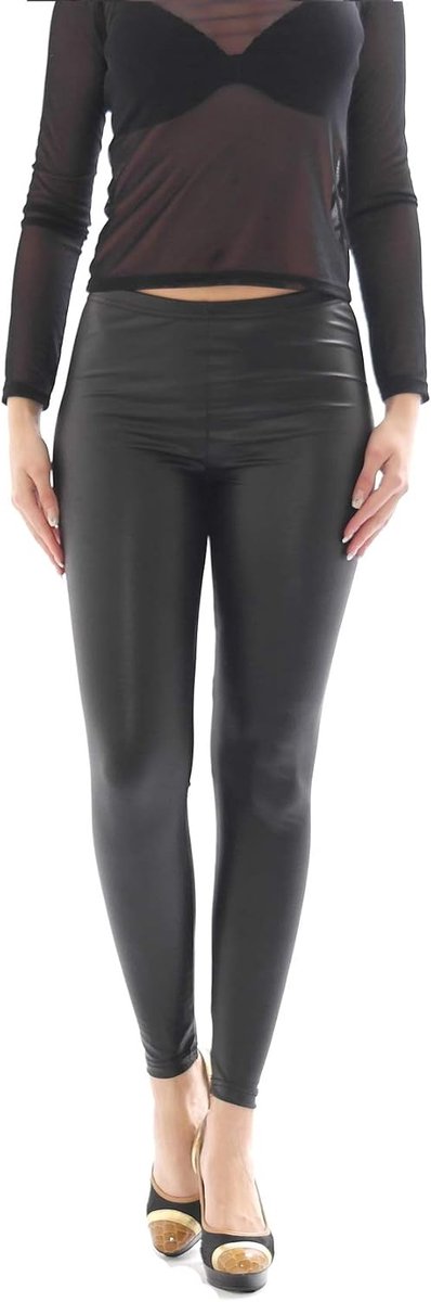 Leggings broek voor dames, glans-mat kunstleer, latex-lak-look