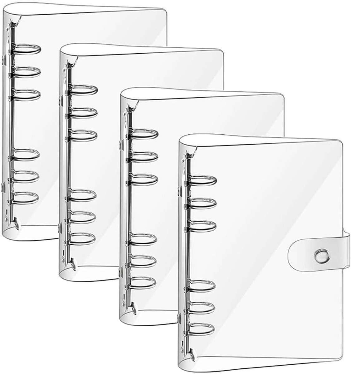 Navulbaar ringband, A5, 4 stuks, notitieboek, ringband, transparante ringband, 6 ringband, A5, navulbaar, 6 gaten, notitiepapier, notitiepapier