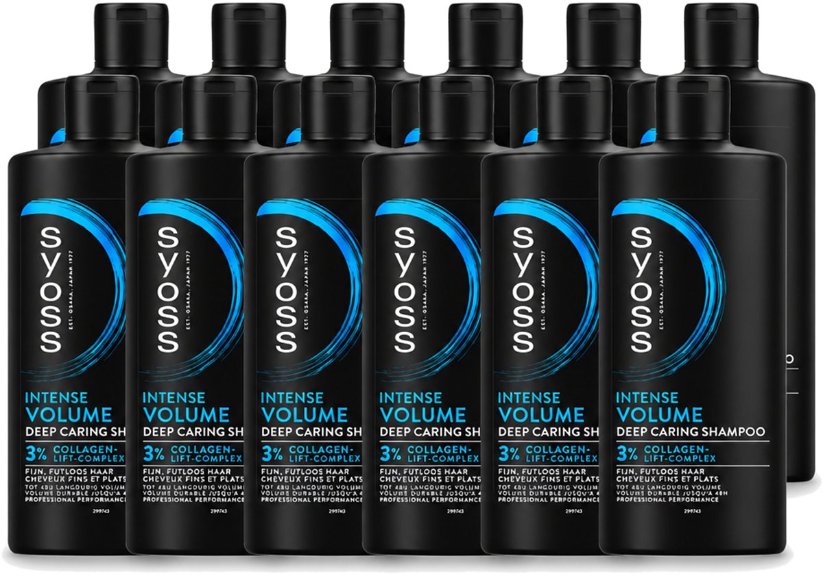 12 x SYOSS - Volume 440 ml - Shampoo - Voor Volumeboost - 440ml - Voordeelverpakking - 12 stuks