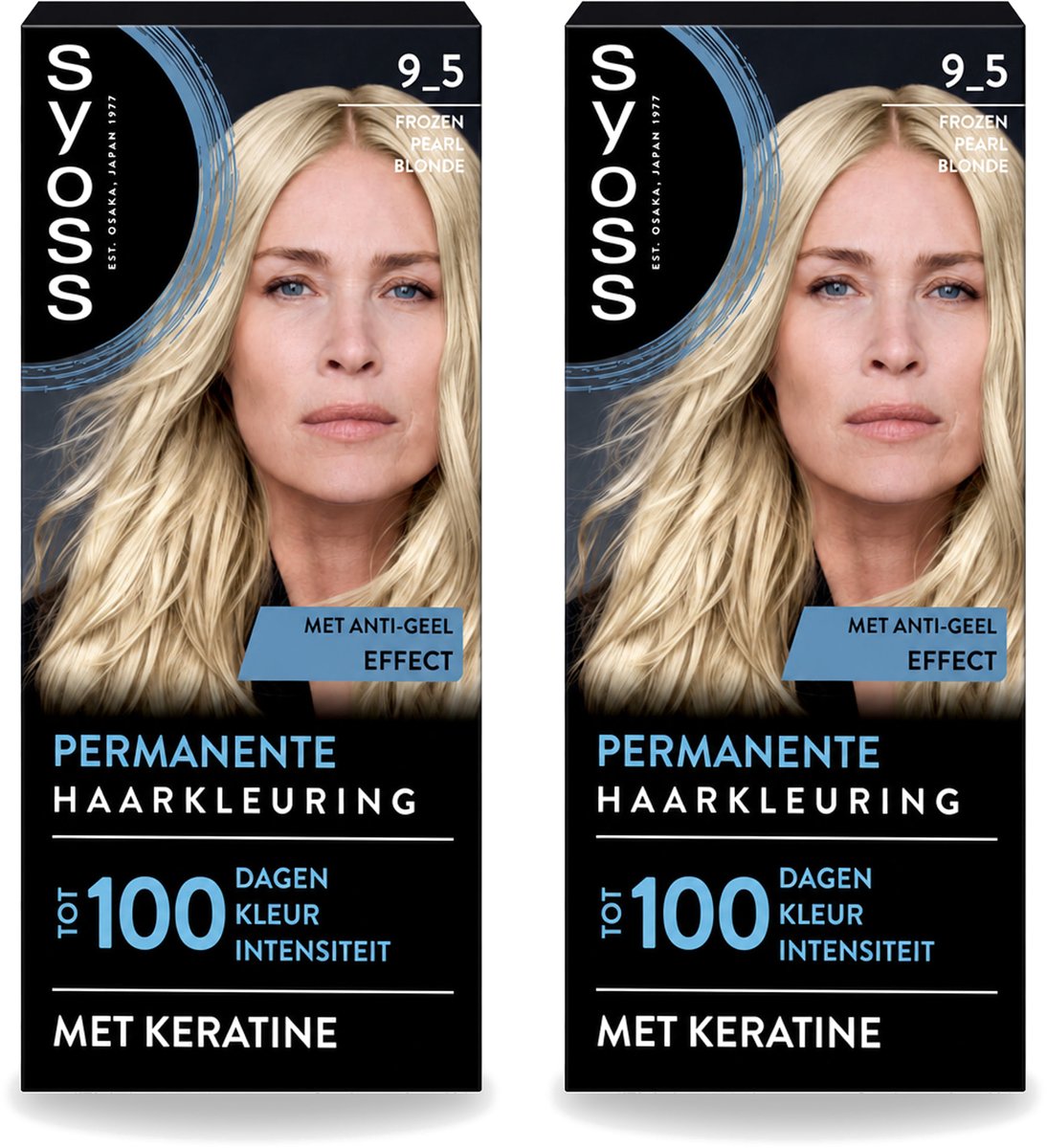 2 x SYOSS - Coloration 9-5 Frozen Pearl Blonde - Haarverf - Grijsdekking - Vermindert Haarbreuk - Voordeelverpakking - 2 stuks