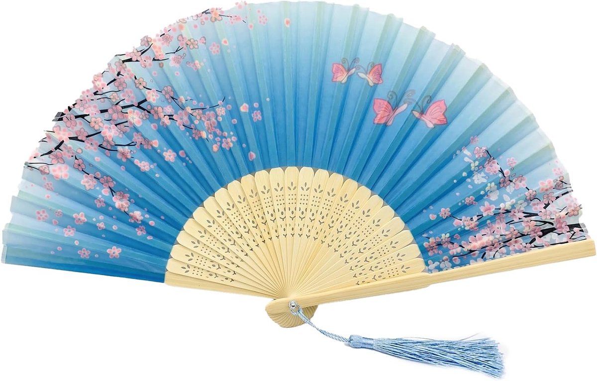 1 stuks opvouwbare handwaaier, vouwwaaier met kwastjes, Chinese vouwwaaier, draagbaar, retro waaier, Chinese stijl voor dans, decoratie, stijl 13