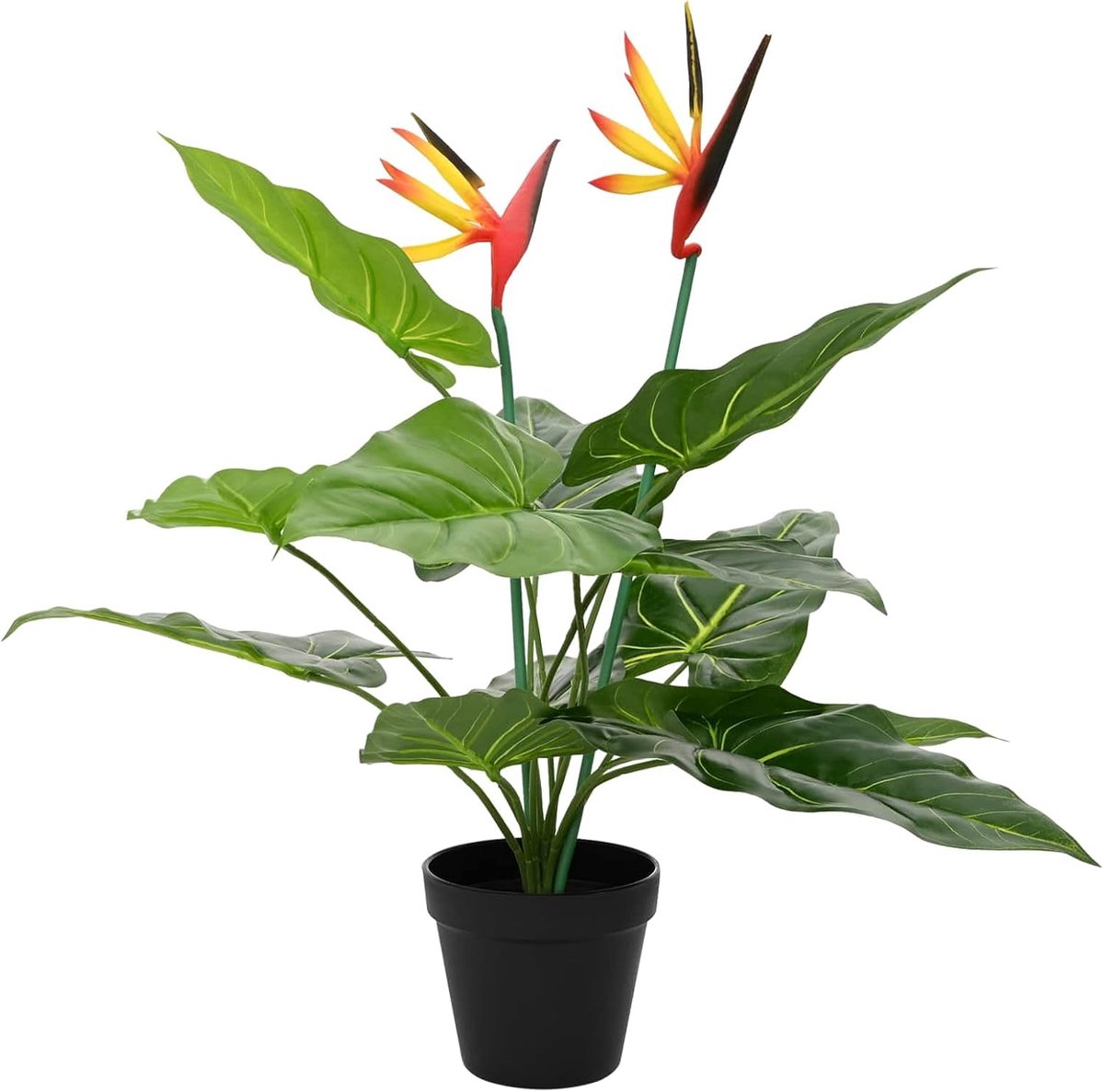 Kunstmatige Strelitzia plant in pot, 65 cm, kunstplant voor woonkamer, kantoor, decoratie, decoratieartikelen, kamerplant, groen