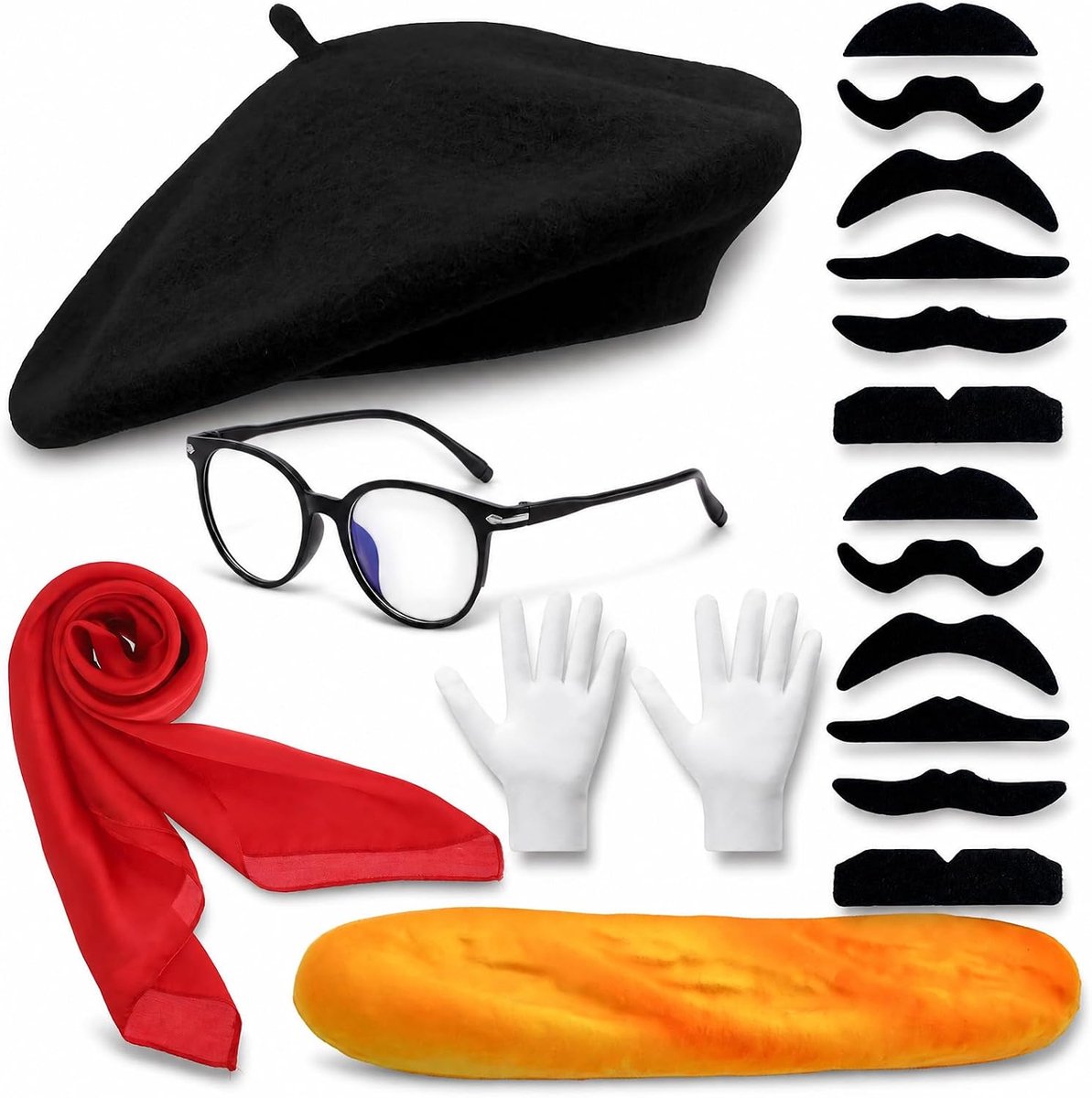 kunstenaar kostuum set, 6 stuks Franse kunstenaar thema kostuum kit