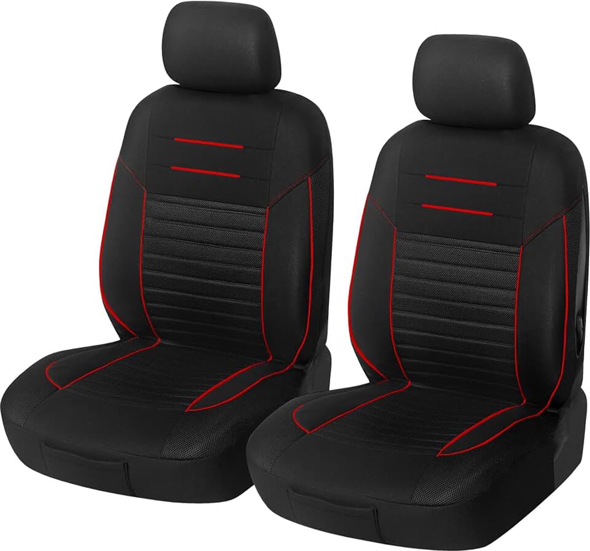 Autostoelhoezen Voorstoelen Set Versie 2026 | Universele Stoelhoezen in Rood voor Bestuurder en Bijrijder | Auto Accessoires Interieur Decoratie