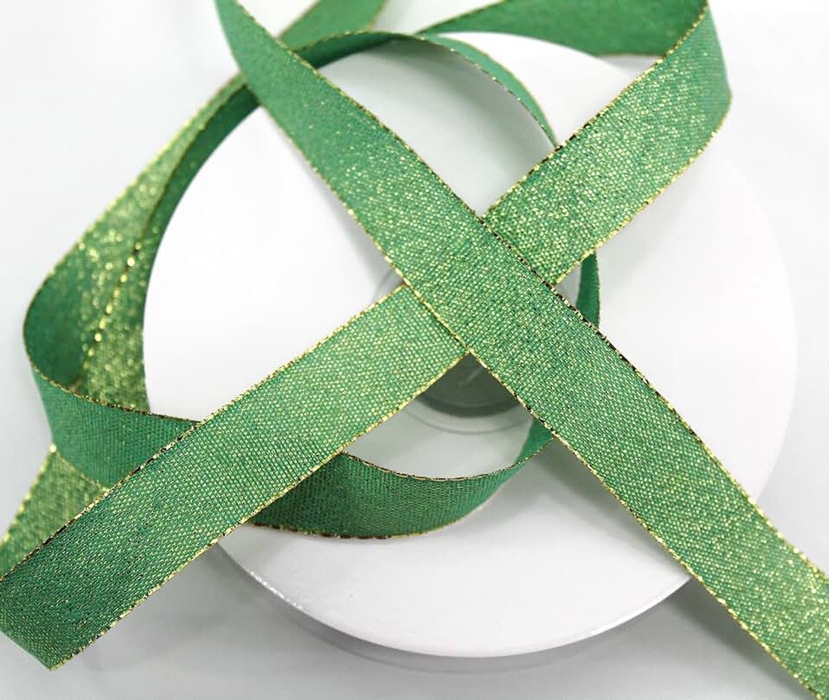 Lurex lint 25 mm lint cadeaulint decoratielint kerst bruiloft groen