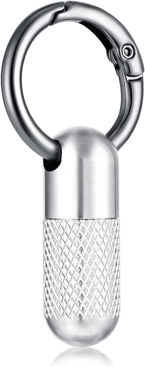Compacte Pillendoos Sleutelhanger met Carabiner Clip - Waterdichte Mini Medicijn Organizer voor Noodgevallen en Reizen