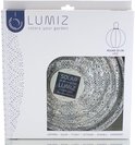 Doos van de Lumiz lampion, met een afbeelding van de opgerolde lampion en de tekst 'ROUND 30 CM LACE'.