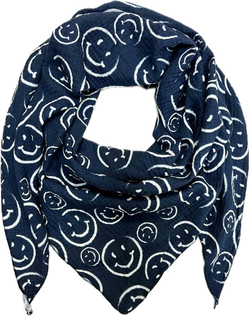 driehoekige gebreide sjaal smiley lente sjaal 100% katoen Made in Italy Fashion doek driehoekige sjaal smile stola herfst lente doek
