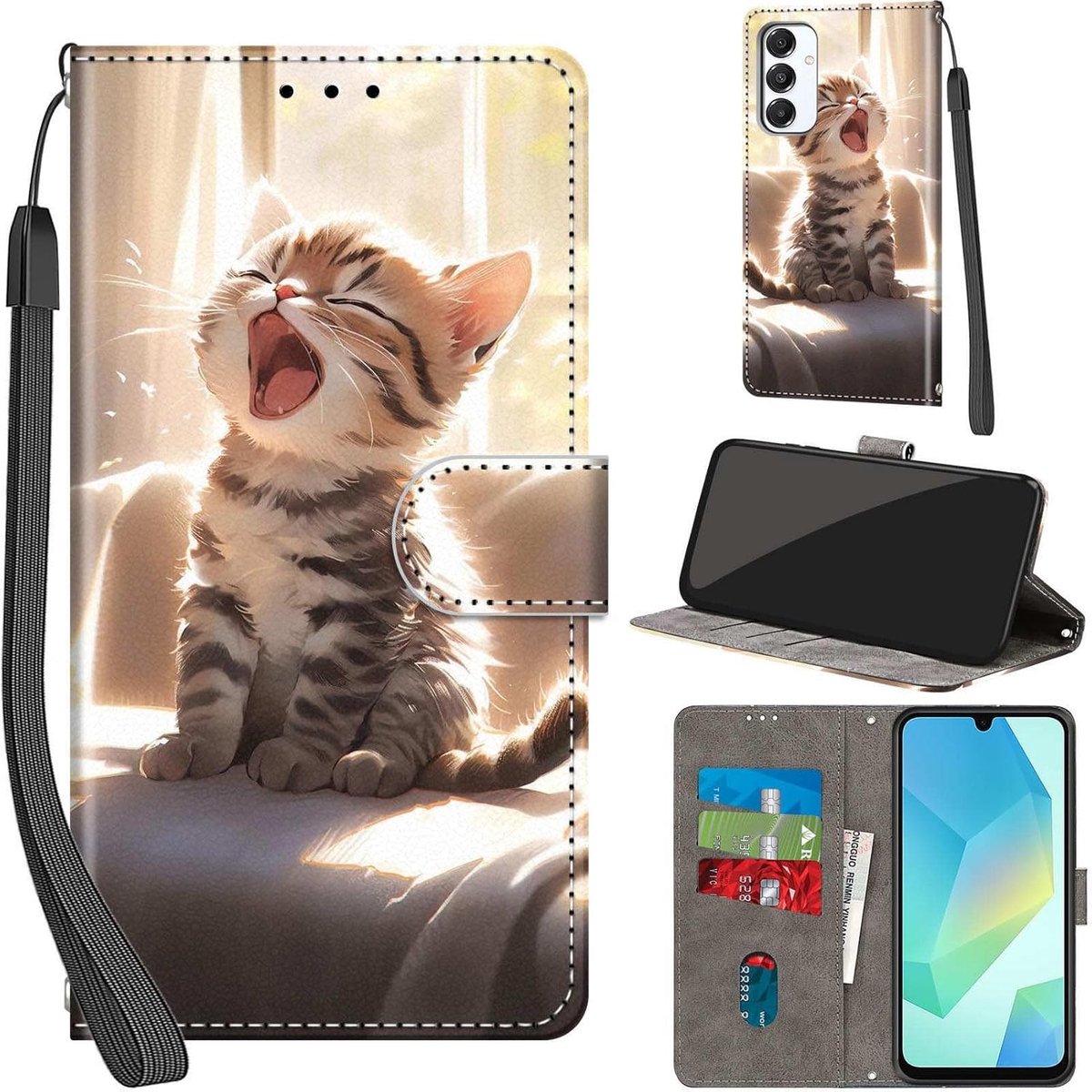 Portemonnee Telefoonhoes voor Samsung Galaxy A16 4G/5G Kat