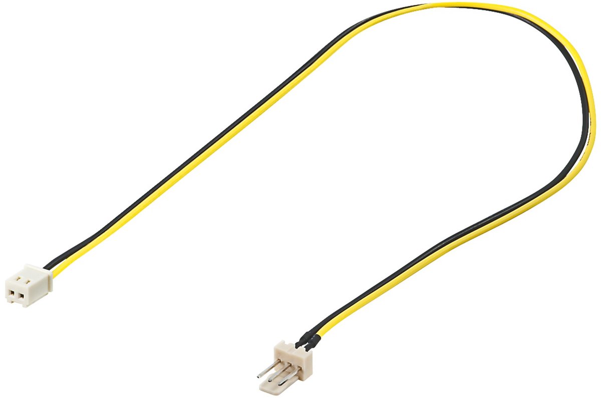 Image of Goobay Voedingsverlengkabel voor pc-ventilator 30 cm, 3-pins stekker naar 2-pins bus, voor koelers op grafische kaart