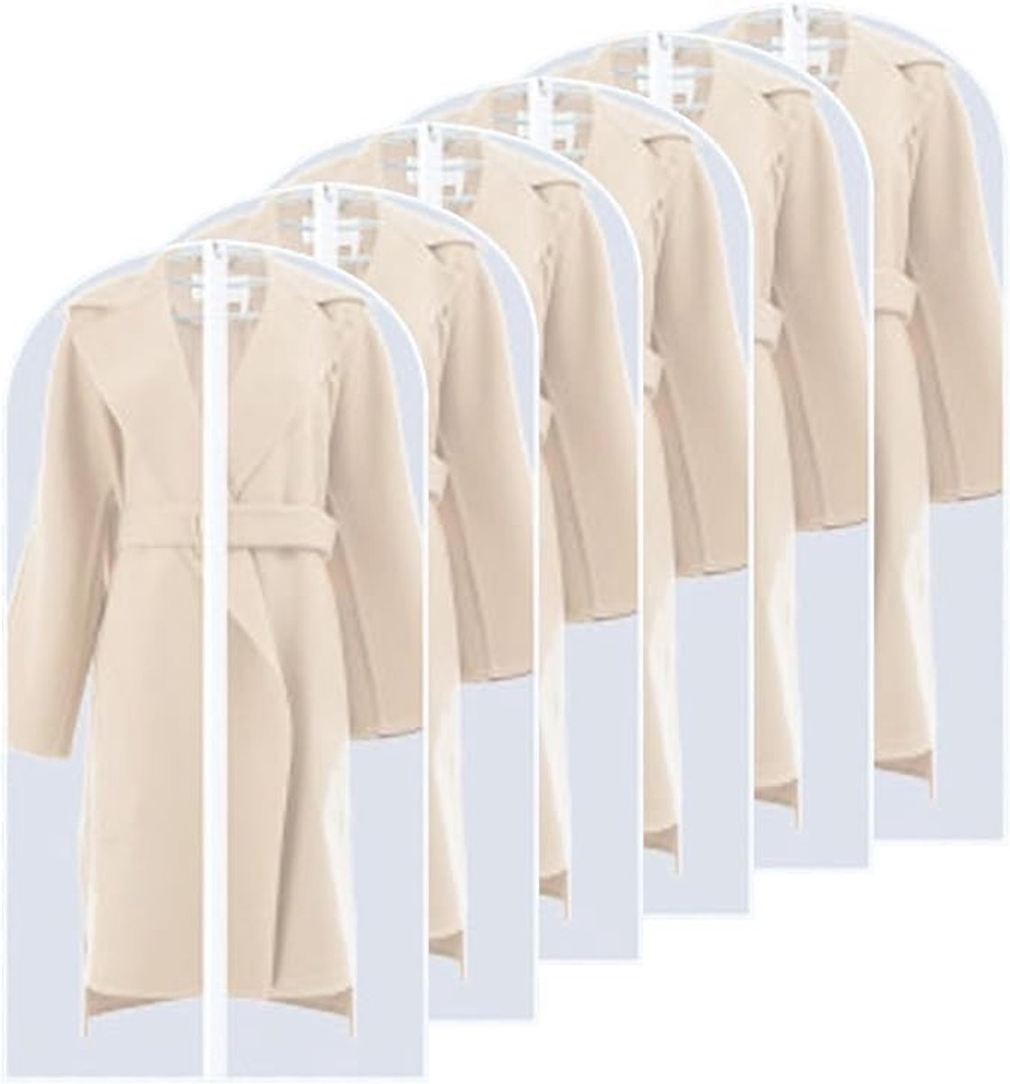 Livatto Kledinghoezen Set van 6 – Stofdichte Jashoes met Rits, PEVA, 60x140 cm