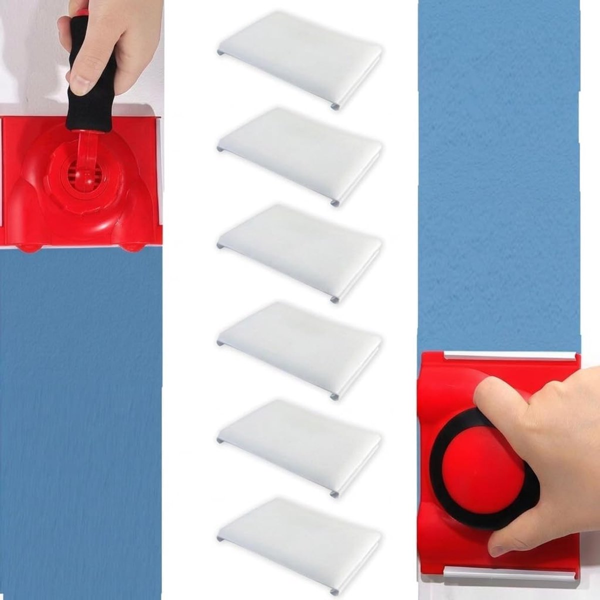 6 stuks verftrimmerpads, vervangende pads voor Snap-On kantentrimmer, schilderrandpad, schildergereedschap, voor plafonds, hoeken, randen, vloeren