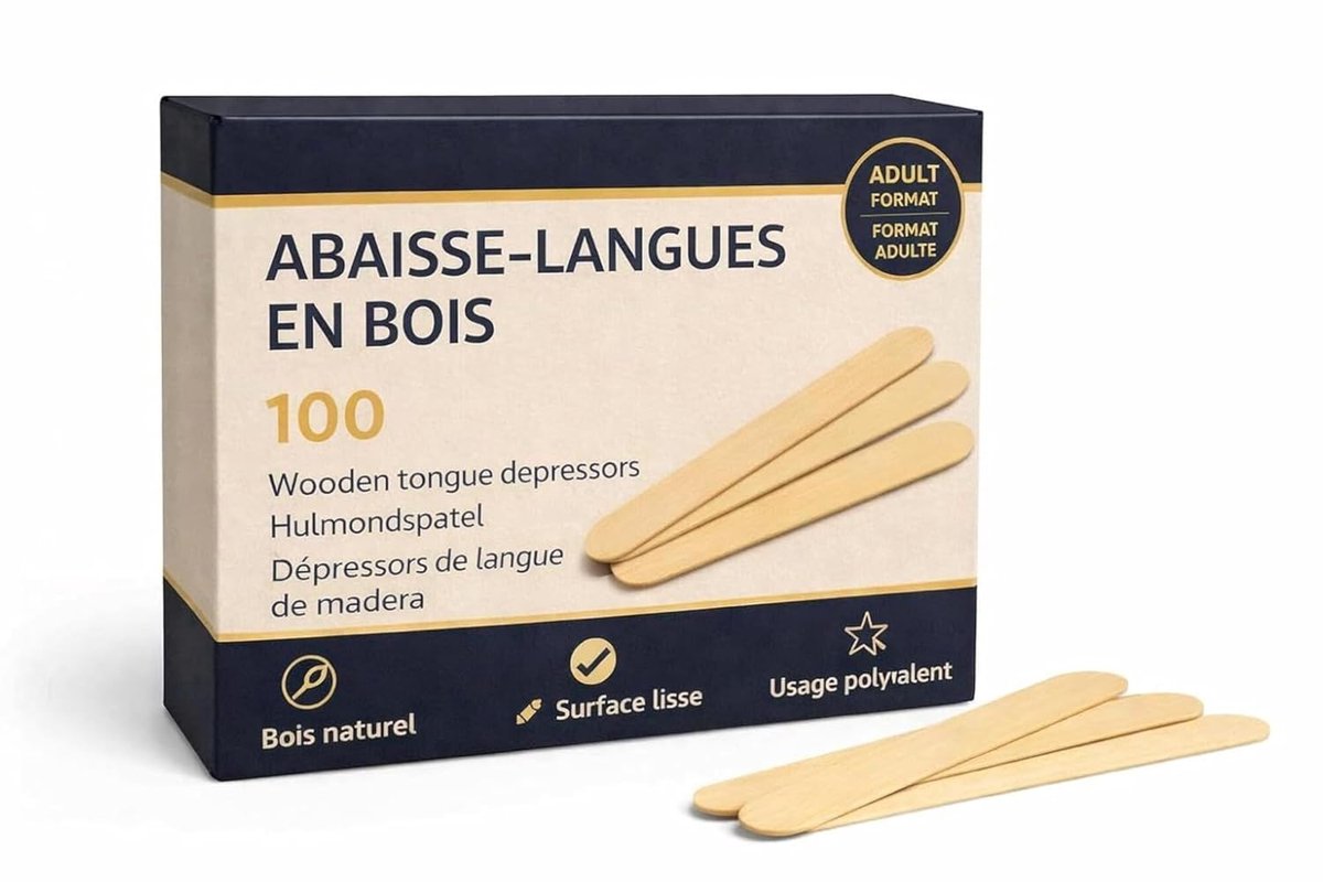 Tongverkleiner, 100 stuks, glad oppervlak zonder splinters, volwassen formaat, medisch, esthetisch, doe-het-zelf en knutselen