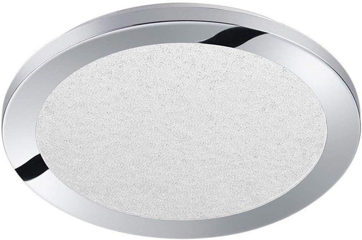 Leuchten 656411506 Cesar A+, led-plafondlamp, metaal, 15 watt, geïntegreerd, chroom, schakelaardimmer, 26 x 26 x 3 cm