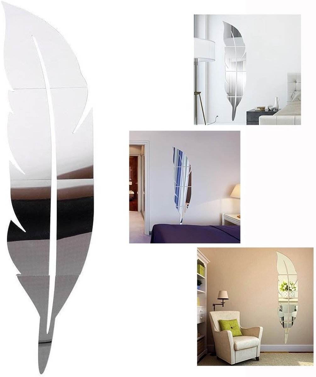 3D-muursticker, acryl, spiegel, creatieve montagespiegel, slaapkamer, wc, waterbestendig oppervlak (120 x 30 cm)