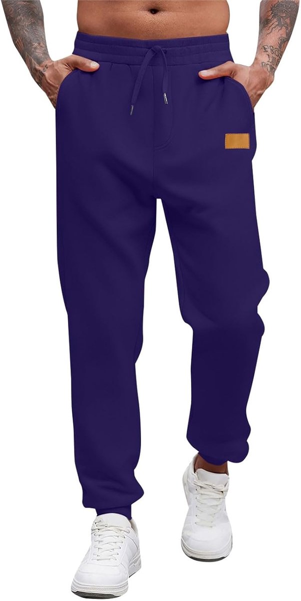 Herren-Sweathose, leger, leicht, elastische Taille, Kordelzug, Joggerhose, Outdoor, locker zulaufend, aktive Hose